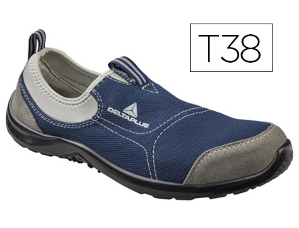 Zapatos de seguridad poliéster gris y algodón azul marino talla 38